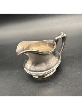 Vintage Creamer Barnes Hospital St Louis Advertising R Wallace Silver Soldered